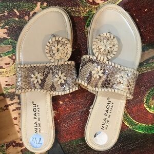 ▪️MILA PAOLI Leather Flip Flops
